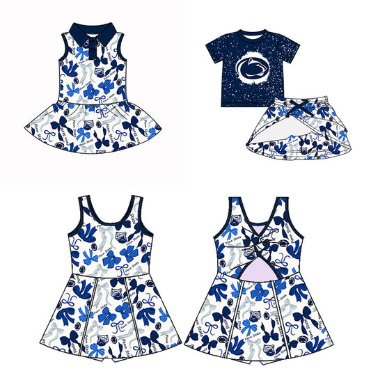 ( Moq 5 each style ) Baby Boy Girl Team Bows Lion Sibling Dress Set 5.10