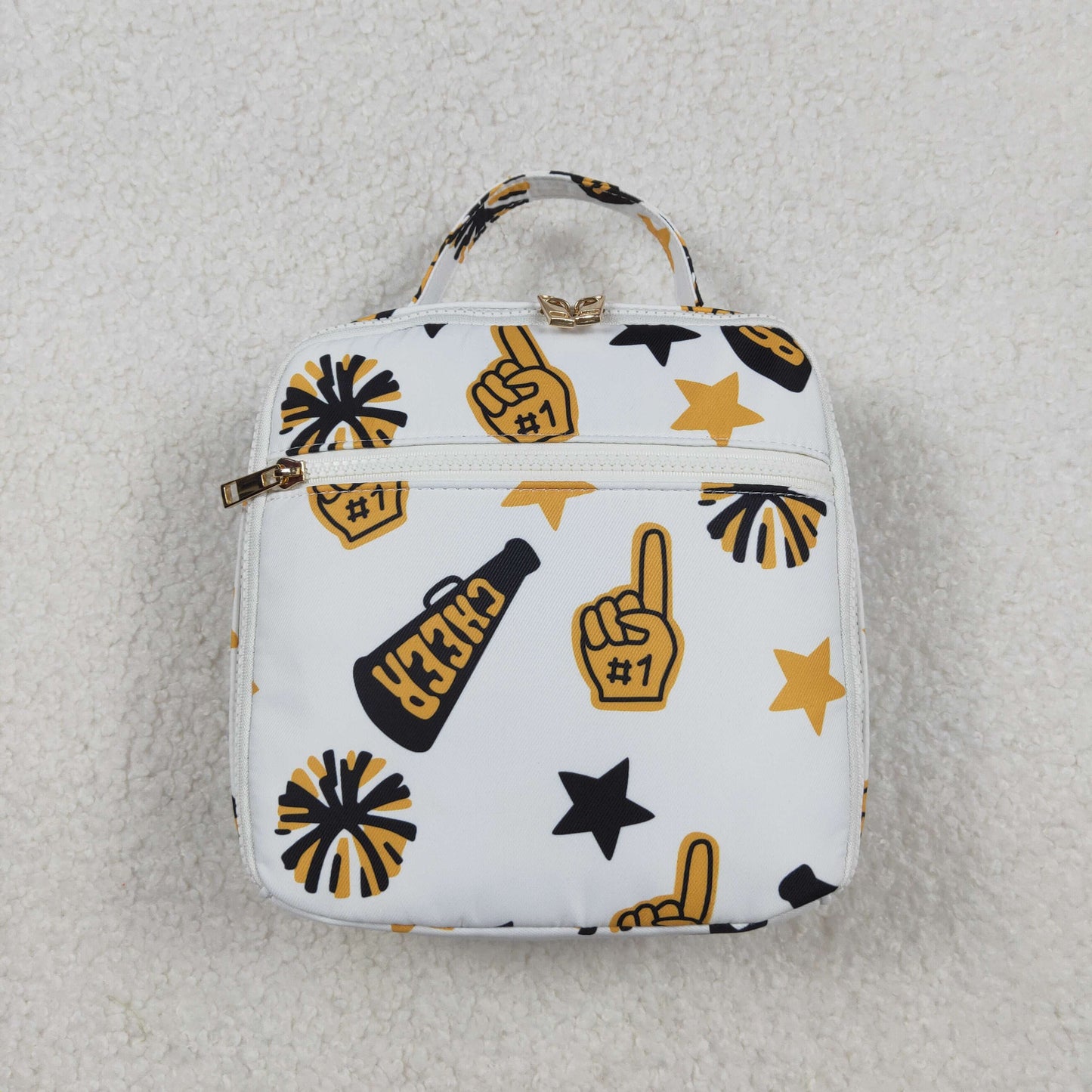 Baby Girl Kids Team Cheer Yellow Lunch Box Picnic Thermal Bag RTS
