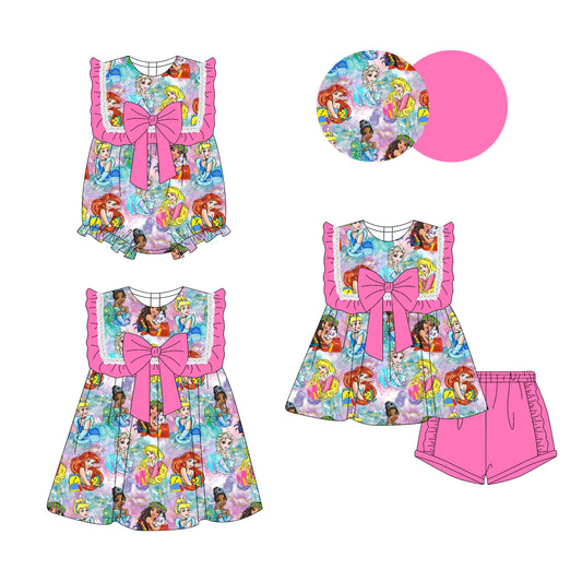 Baby Girl Princess Pink Bows Sibling Romper Dress Set ( Moq 5 Each Style ) 3.17