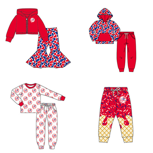 ( Moq 5 each style ) Baby Boy Girl Team Sibling Long Sleeves Red Set 8.8