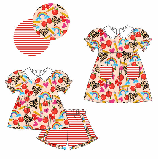Baby Girl Back To School Pencil Hearts Sibling Dress Set ( Moq 5 Each Style ) 3.17