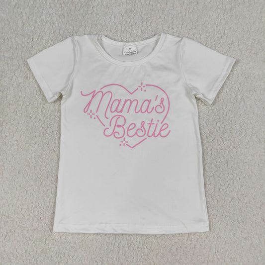 Baby Girls Short Sleeves Mama's Bestie Shirt Tops RTS