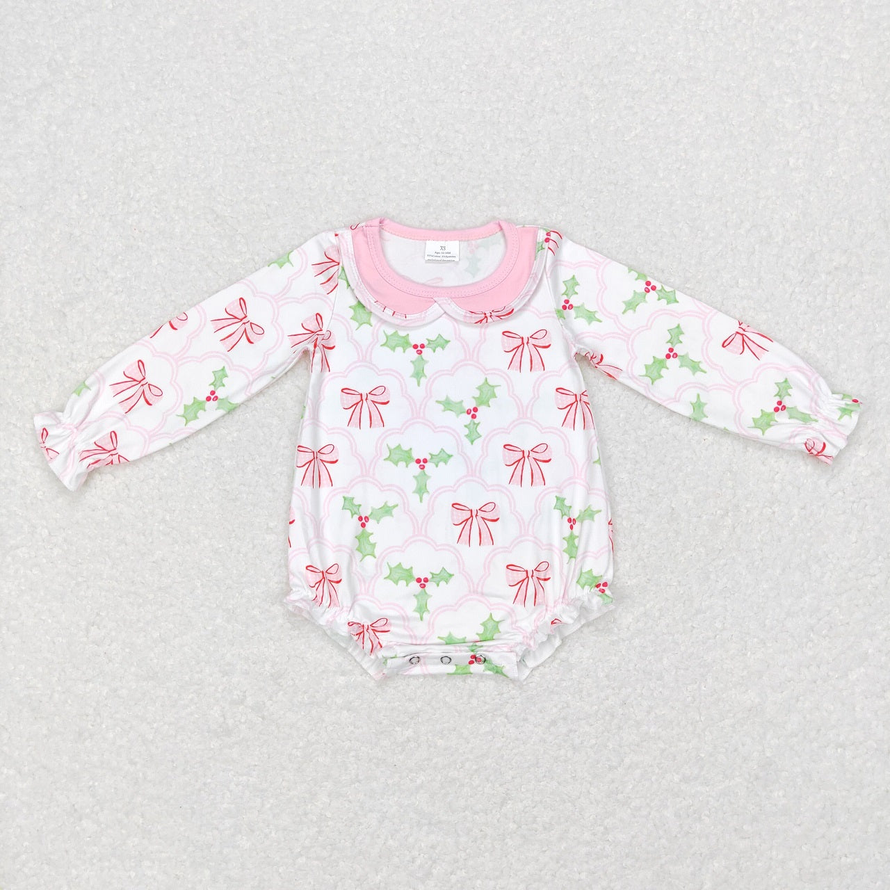 GLP0692 Baby Girl Christmas Long Sleeves Pink Cotton Pants Outfit