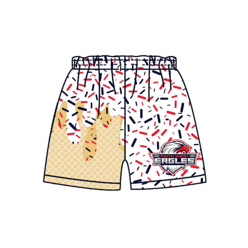 ( Moq 5 each style ) Baby Boy Girl Summer Team Sibling Red Drip Shorts Shirt Set 7.28