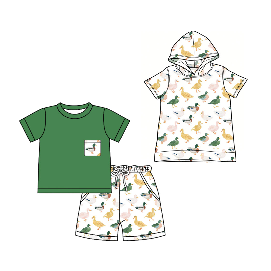 ( Moq 5 Each Style ) Sibling Baby Boys Toddler Shirt Sleeves Ducks Shirts Set Clothes
