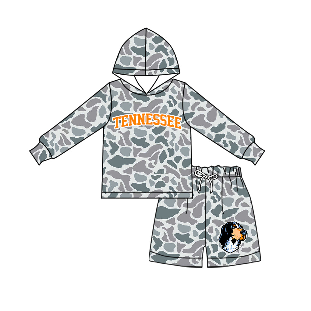 ( Moq 5 ) Baby Girls Kids Long Sleeves Hoodie Shirt Camo Shorts Team Set Clothes