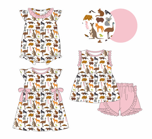 Baby Girl Animals Zoo Sibling Romper Dress Set ( Moq 5 Each Style ) 1.13