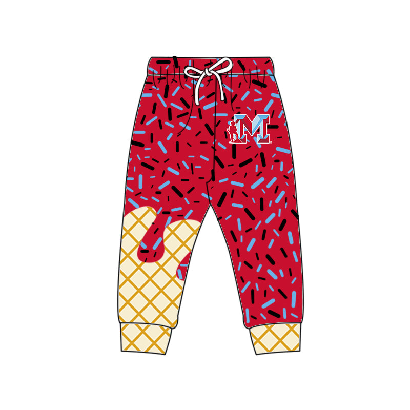 ( Moq 5 each style ) Baby Boy Girl Team Cheer Sibling Shirt Red Blue Bows Dress Set 8.13