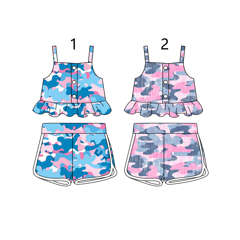 Baby Girl Straps Camo Shorts Sibling Set ( Moq 5 Each Style ) 1.16
