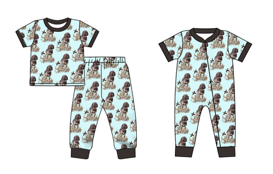 Baby Boy Short Sleeves Ducks Dogs Sibling Romper Clothes Set ( Moq 5 Each Design )11.27