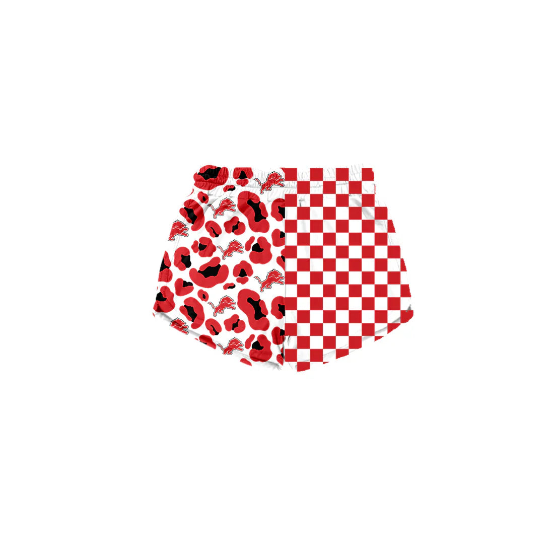 ( Moq 5 Each Style ) Baby Girls Kids Red Checked Lions Leopard Shorts Team Clothes