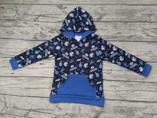 Baby Boy Blue Long Sleeves Hoodie Pocket Team Shirt Tops