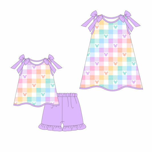 Baby Girl Straps Mouse Checked Sibling Dress Set ( Moq 5 Each Style ) 3.17