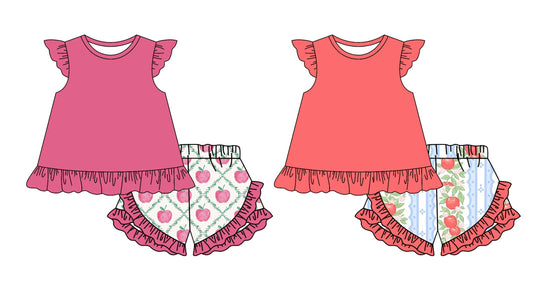 Baby Girl Back To School Apple Flower Sibling Set ( Moq 5 Each Style ) 2.10