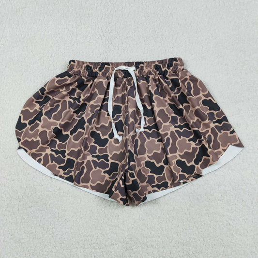 Sibling Kids Girls Adult Women Brown Camo Yoga Southern Shorts Bottoms RTS