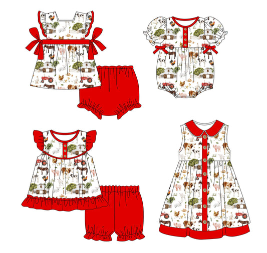 Baby Girl Farm Animals Sibling Romper Dress Set ( Moq 5 Each Style ) 1.8