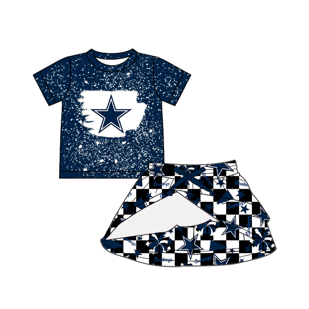 ( Moq 5 each style ) Baby Girl Toddler Cheer Sibling Stars Team Romper Dress Set 7.16