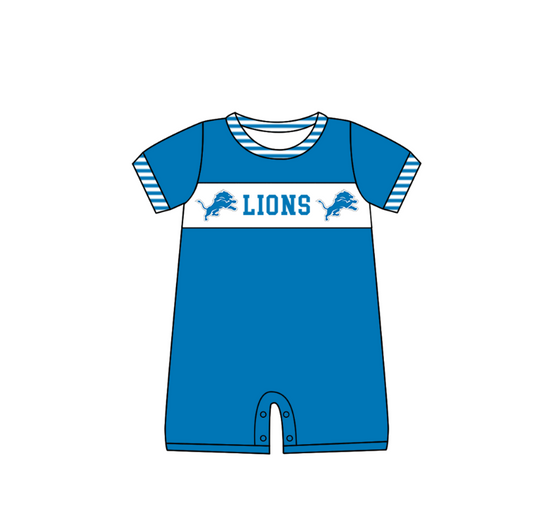 ( Moq 5 ) Baby Boys Infant Short Sleeves Team Summer Blue Romper
