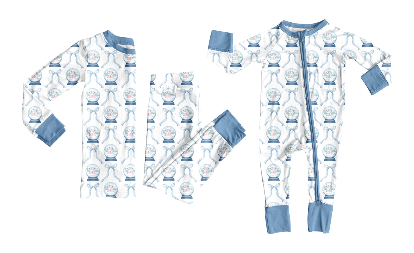 ( Moq 5 Each Style ) Baby Girl Toddler Blue Bows Sibling Romper Set