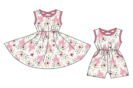 Baby Girl Castle Flower Sibling Jumpsuit Dress ( Moq 5 Each Style ) 12.25