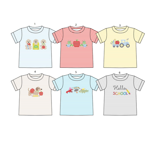( Moq 5 Each Style ) Sibling Baby Boys Kids Short Sleeves Back to School Shirts Tops