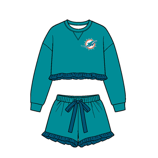 ( Moq 5 ) Baby Girls Kids Long Sleeves Ruffle Shirt Shorts Team Set Clothes