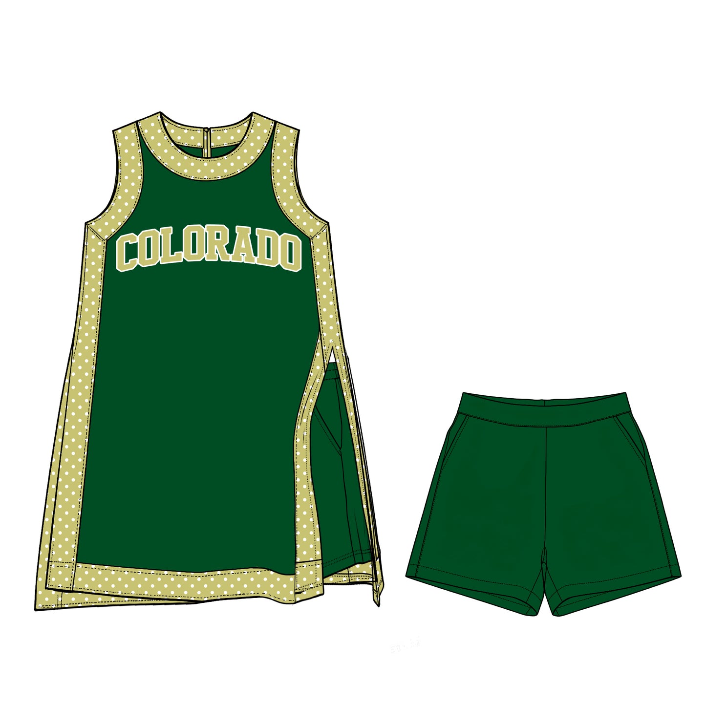 ( Moq 5 ) Baby Girls Kids Sleeveless Team Tops Shorts Team Set Clothes