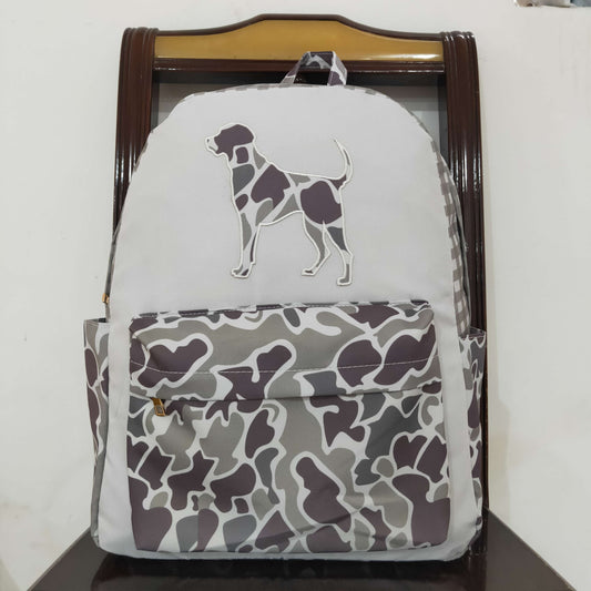 Baby Kids Embroidery Dog Camo Backpack Bags RTS