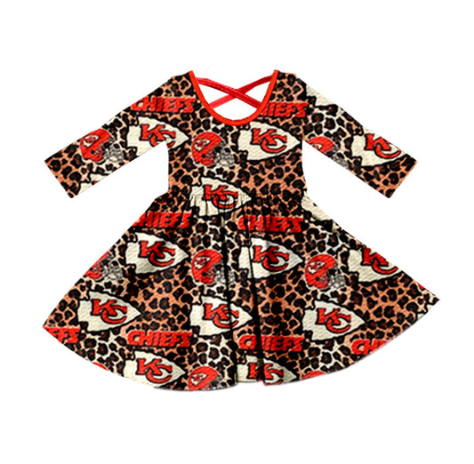 Baby Girl KC Leopard Team Knee Length Dress