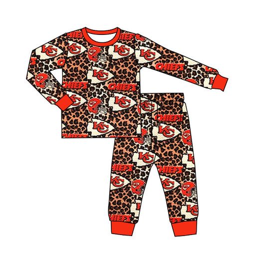 Baby Boy KC Leopard Shirt Pants Pajamas Clothes Team Set