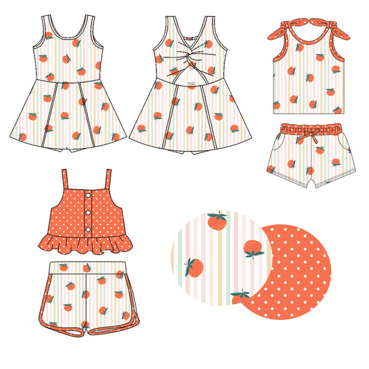 Baby Girl Orange Stripes Sibling Dress Set ( Moq 5 Each Style ) 1.23