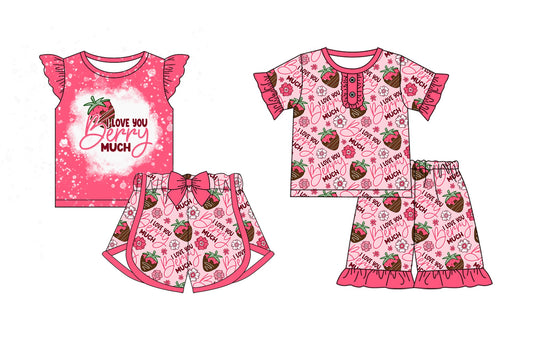 Baby Girl Short Sleeves Strawberry Sibling Set ( Moq 5 Each Style ) 12.23