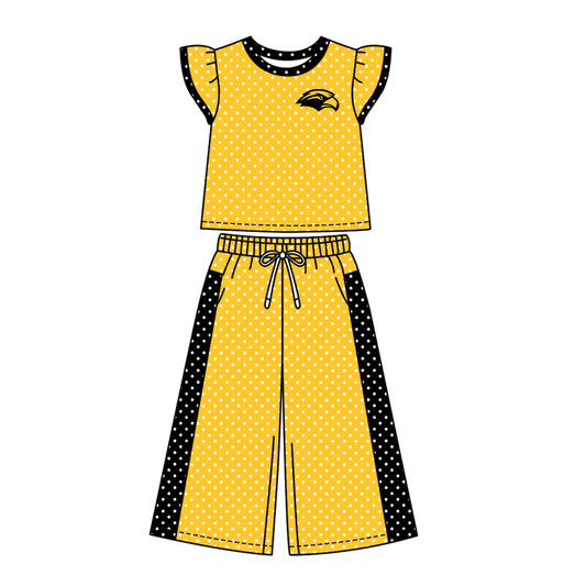 ( Moq 5 ) Baby Girls Kids Short Sleeves Shirt Pants Team Set Clothes