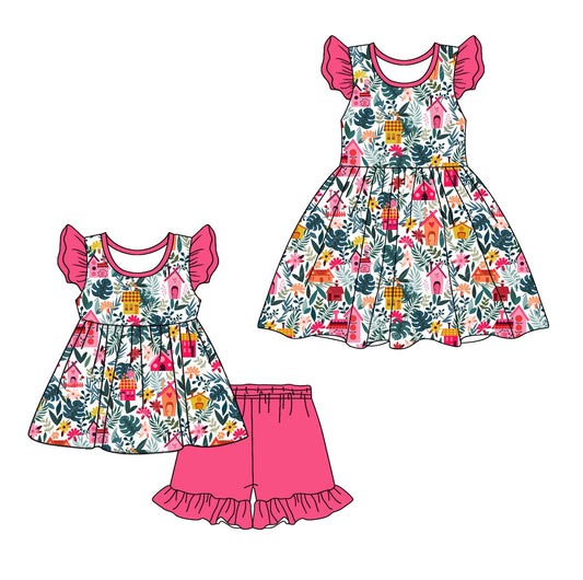 Baby Girl Short Sleeves Flower Sibling Dress Set ( Moq 5 Each Design ) 12.11
