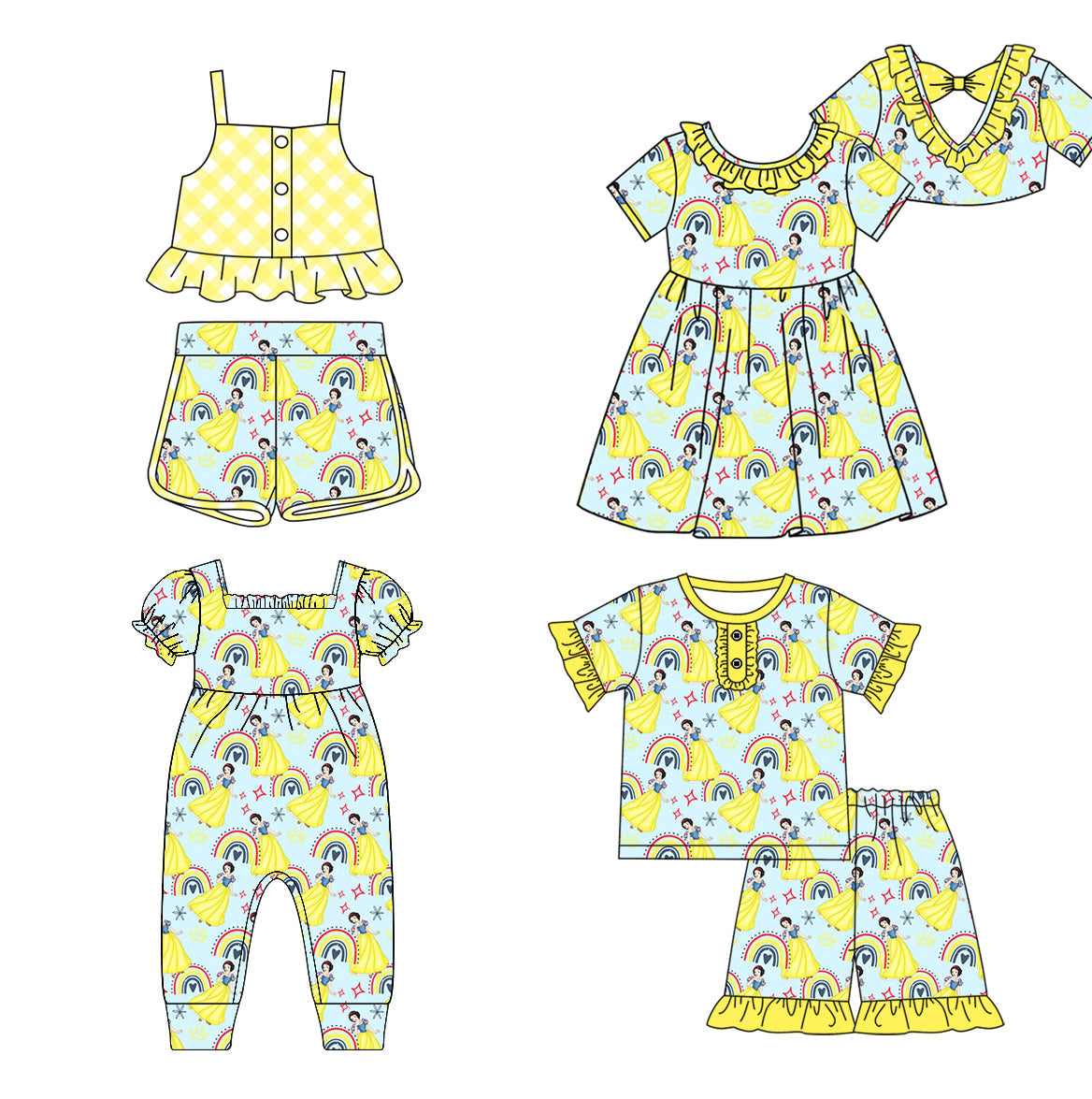 Baby Girl Princess Rainbow Sibling Romper Dress Set ( Moq 5 Each Style ) 1.16
