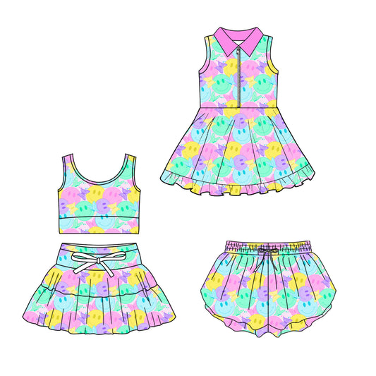 ( Moq 5 Each Style ) Sibling Baby Girls Toddler Butterfly Smile Zipper Dress Shorts Set