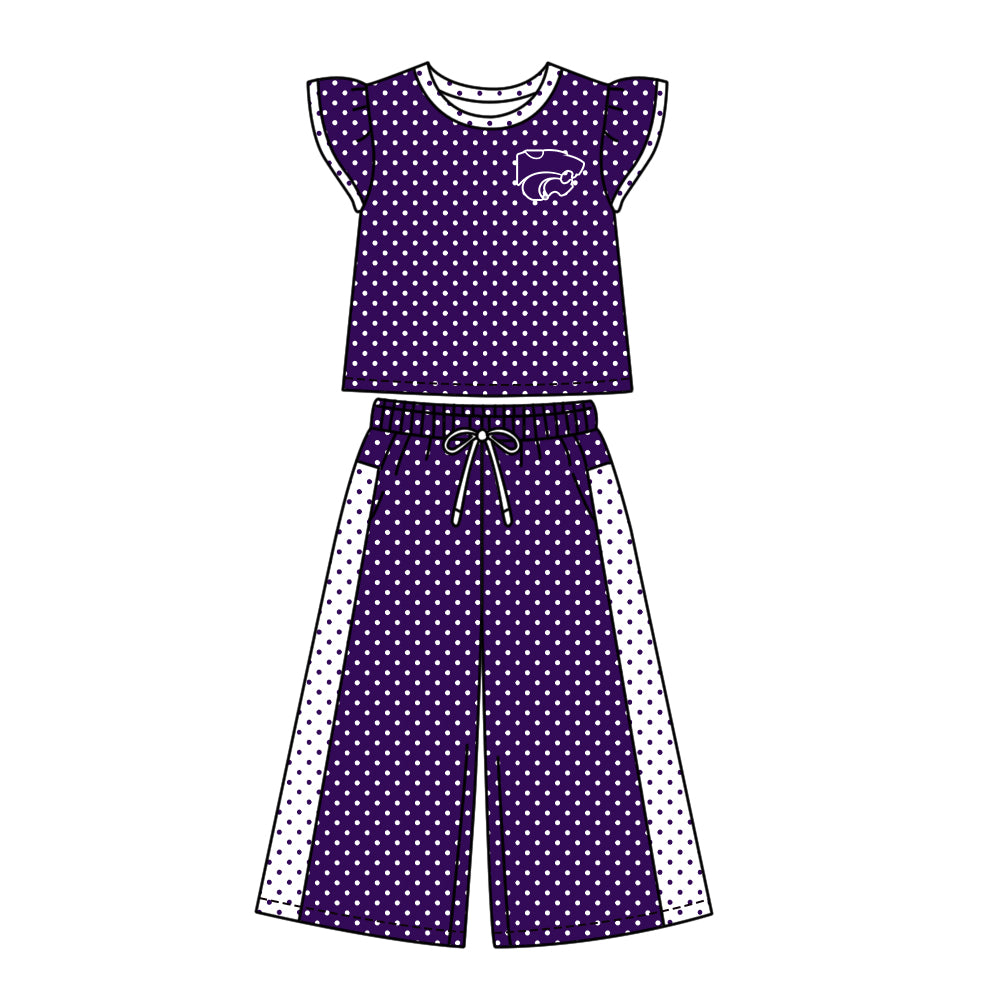 ( Moq 5 ) Baby Girls Kids Short Sleeves Shirt Pants Team Set Clothes