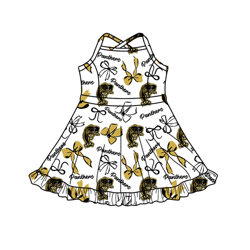 ( Moq 5 each style ) Baby Boy Girl Team Cheer Sibling Shirt Bows Dress Set 8.18