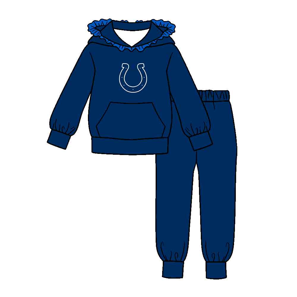 ( Moq 5 ) Baby Girls Toddler Long Sleeves Hoodie Pullover Pockets Pants Team Clothes Set