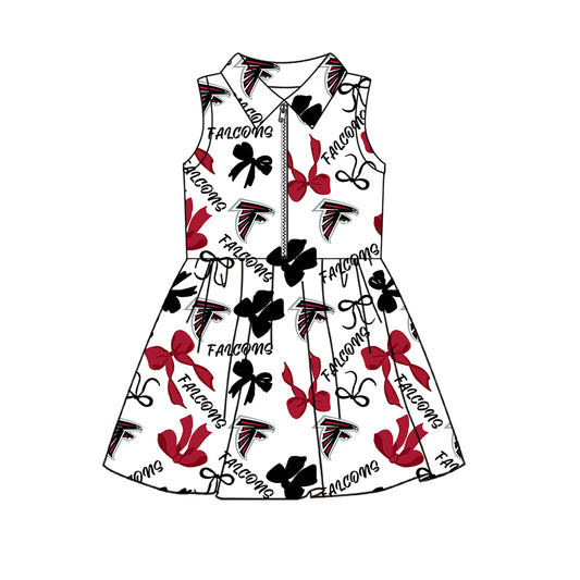 ( Moq 5 ) Custom Baby Girls Kids Sleeveless Bows Shorts Team Zipper Dress Cheer Clothes