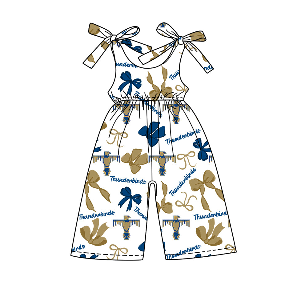 ( Moq 5 each style ) Baby Boy Girl Team Cheer Sibling Shirt Bird Bows Jumpsuit Dress Set 7.30