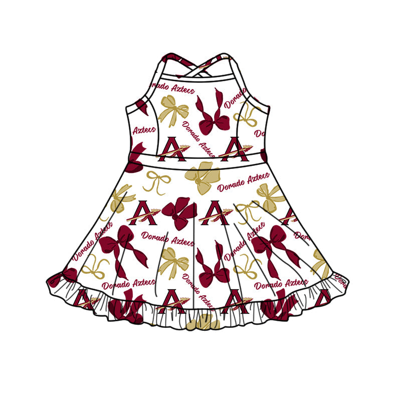 ( Moq 5 each style ) Baby Boy Girl Team Sibling Shirt Bows Cheer Dress Set 8.16