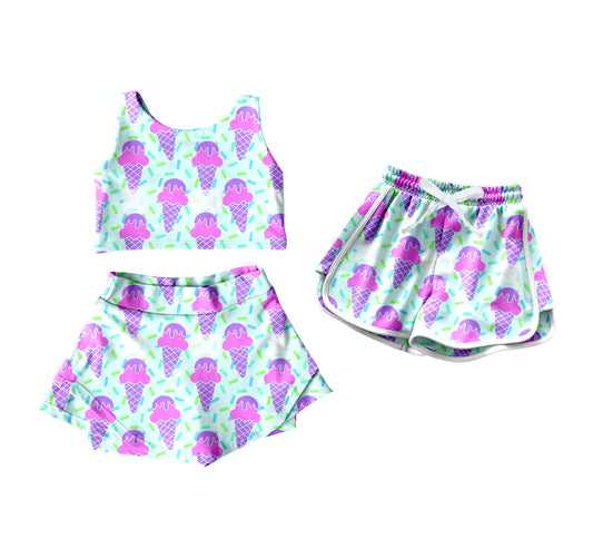 ( Moq 5 Each Style ) Baby Girl Sleeveless Ice Cream Sibling Shorts Set 4.17