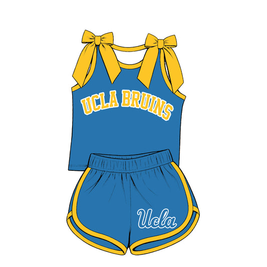 ( Moq 5 ) Sibling Baby Girls Kids Sleeveless Bows Shirt Shorts Team Set Clothes