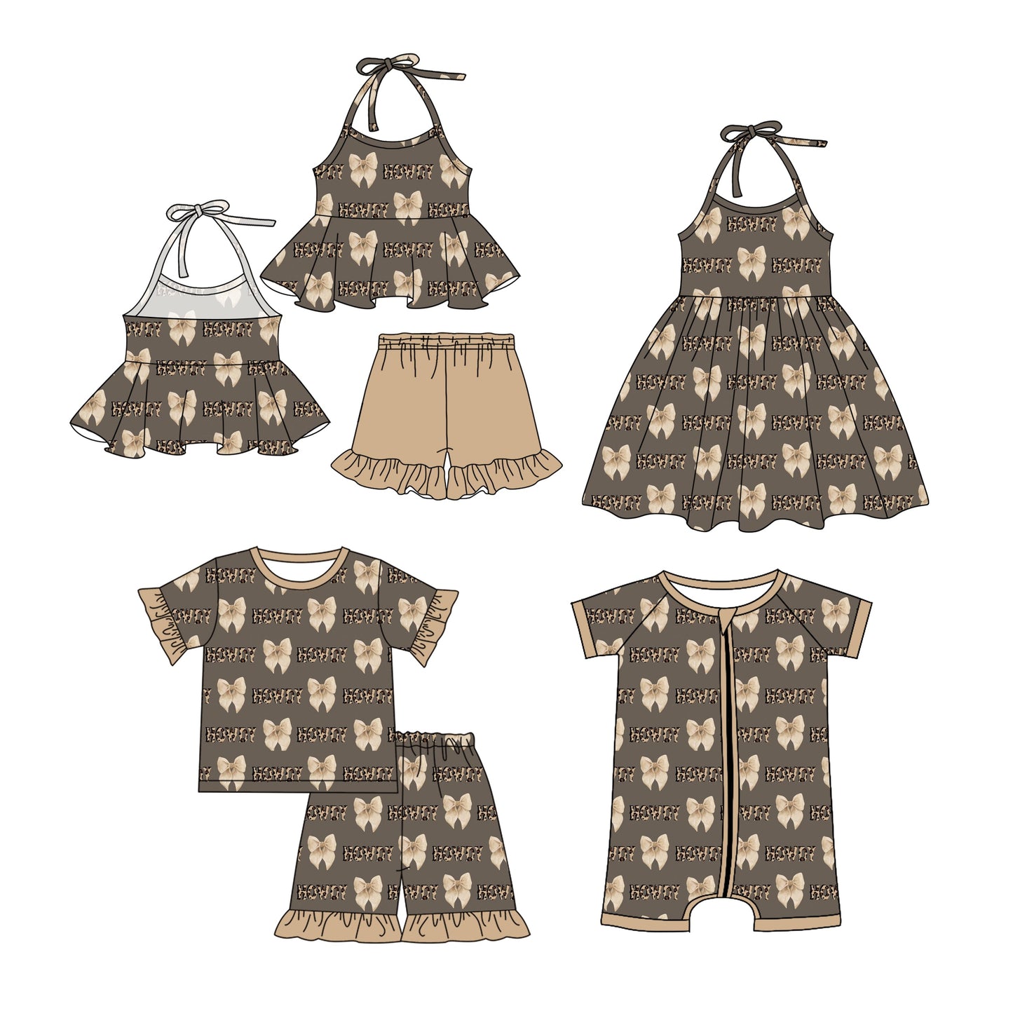 Baby Girl Bows Sibling Dress Romper Set ( Moq 5 Each Style ) 1.4