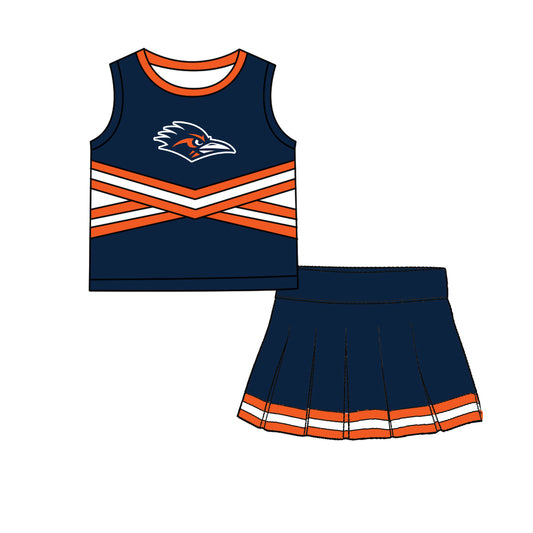 ( Moq 5 ) Baby Girls Kids Sleeveless Vest Skirt Shots Team Set Clothes