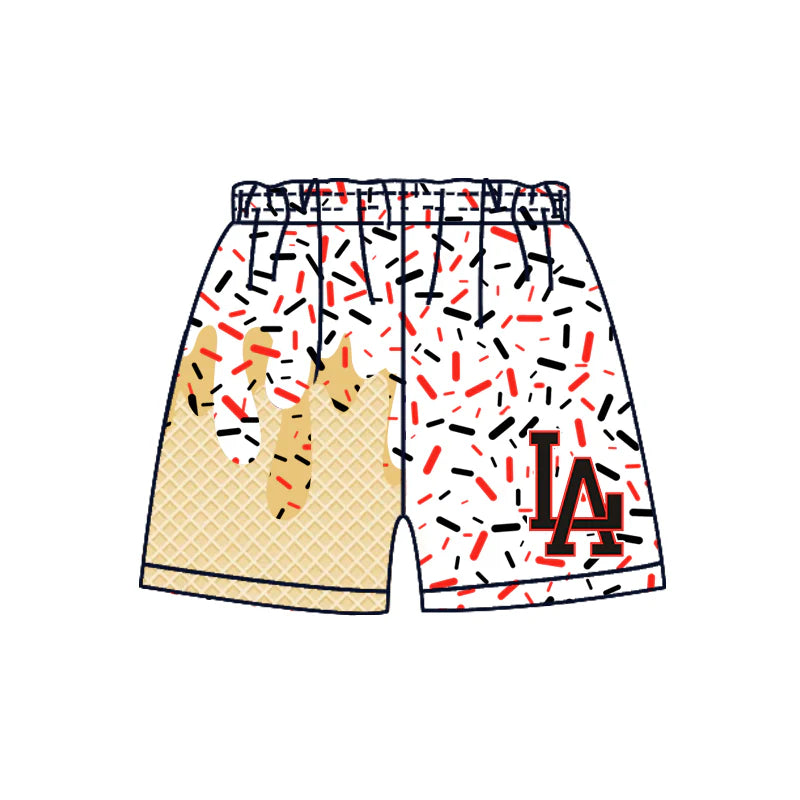 ( Moq 5 each style ) Baby Boy Girl Summer Team Sibling LA Drip Bows Shorts Shirt Dress Set 7.26
