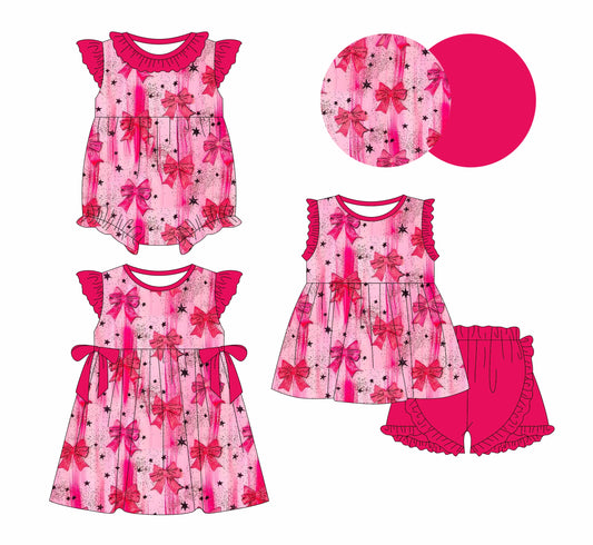Baby Girl Bows Stars Sibling Romper Dress Set ( Moq 5 Each Style ) 1.3