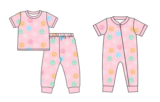 Baby Girl Short Sleeves Smile Flower Sibling Romper Clothes Set ( Moq 5 Each Design )11.21