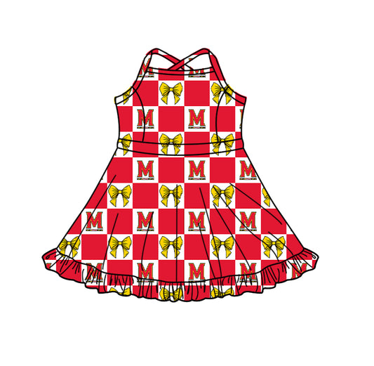 ( Moq 5 ) Custom Baby Girls Kids Sleeveless Shorts Knee Length Team Dress Cheer Clothes